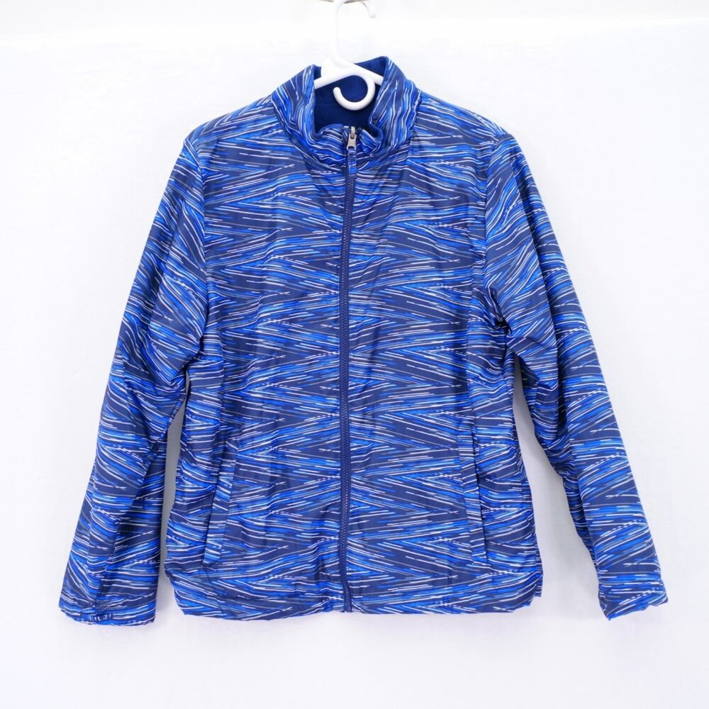 Swiss Tech Heather Blue Gray Boys Jacket 2XL (18) Full Zip‎ Fleece Lined